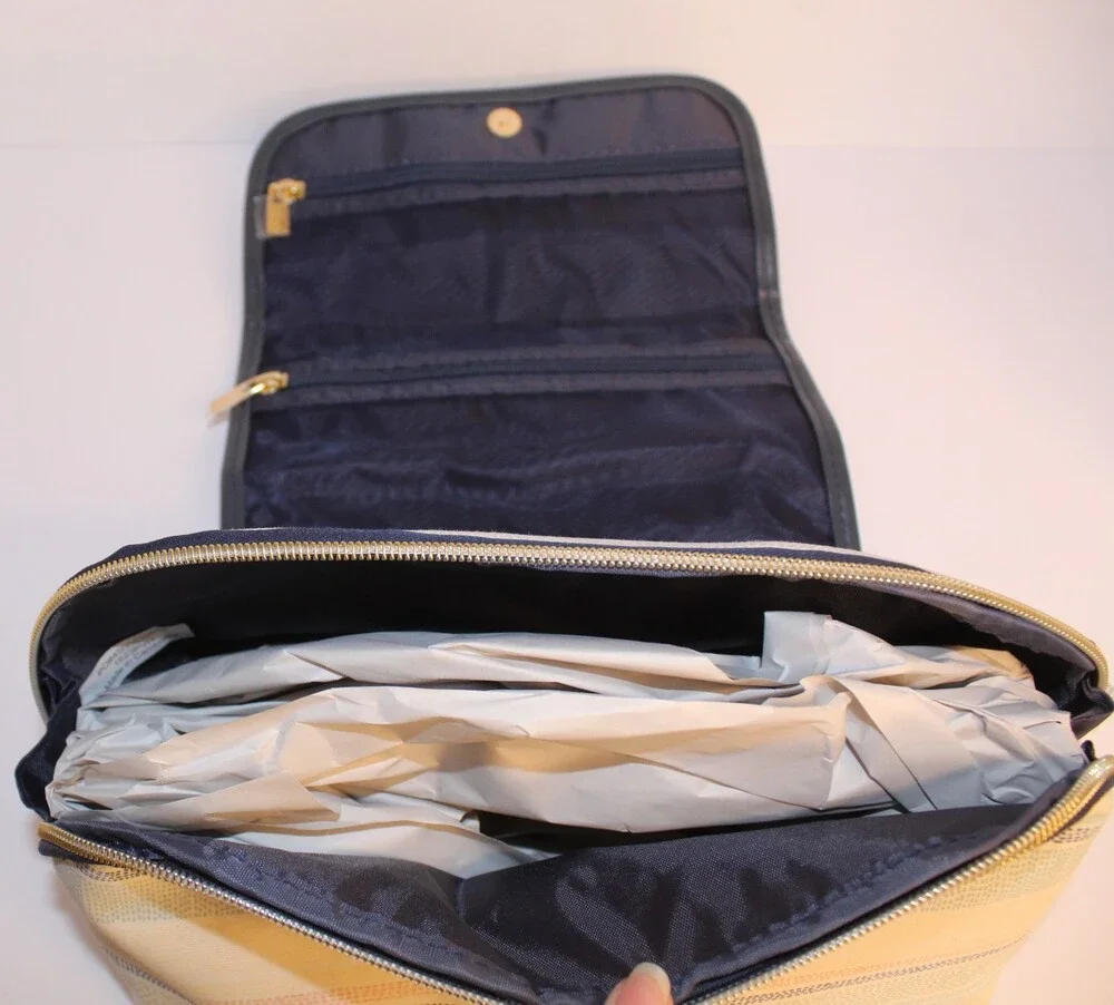 Conair Scunci  Beige Cosmetic & Travel‎ Toiletry Stripped Valet Organizer NWT
